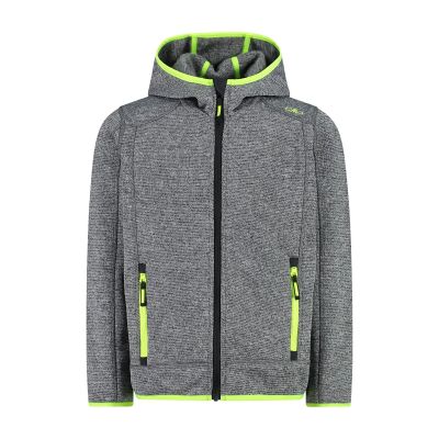 KID JACKET FIX HOOD in 22us titanio-yellow fluo