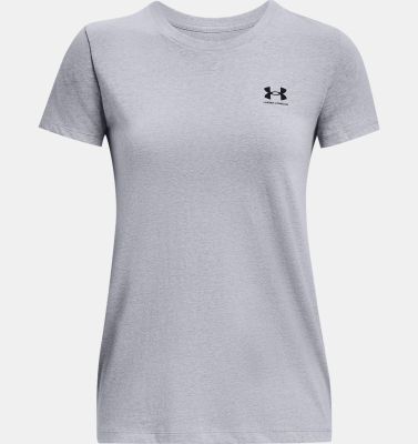 Under Armour Ua W Sportstyle Lc Ss - steel light heather in 035 steel light heather