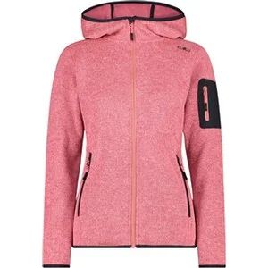 Damen Unterjacke Kapuzen Fleecejacke Strick in pink