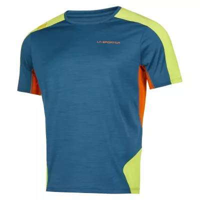 LA SPORTIVA Compass T-Shirt M in 639729 storm blue/lime punch