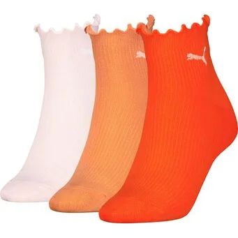 Damen Socken WOMEN RUFFLE QUARTER 3P, 35/38 in orange