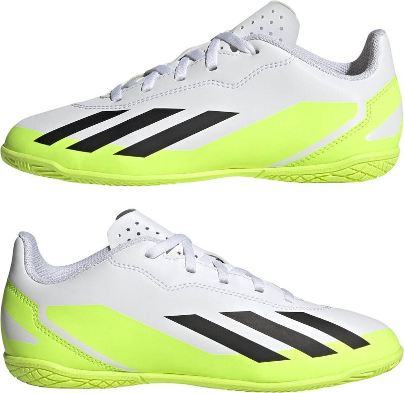 ADIDAS Kinder Fussball Hallenschuhe X CRAZYFAST.4 IN J FuBballschuhe Halle K Artikelnummer IE4065 000 FTWWHT CBLACK LUCLEM