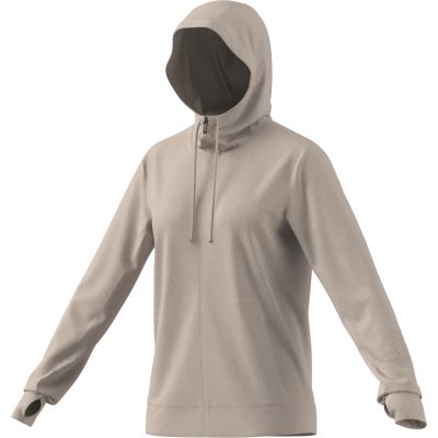 ADIDAS WOMEN TRAINING FULL-ZIP HOODED TRACK TOP in rosa