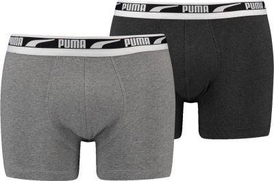 PUMA Herren Unterhose MEN MULTI LOGO BOXER 2P in grau