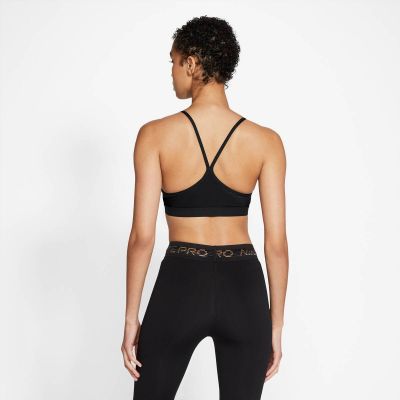 NIKE Damen Top W NK DF INDY V-NECK BRA in weiß