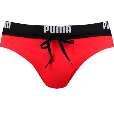 PUMA Badehose SWIM MEN LOGO SWIM BRIEF 1P in rot