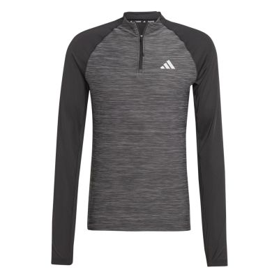 adidas GYM+ TRAINING 3-STRIPES 1/4 ZIP LONGSLEEVE in schwarz