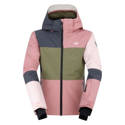 Banded Jacket in dusty rose/olivine green