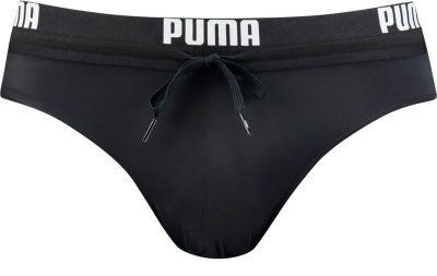 PUMA Badehose SWIM MEN LOGO SWIM BRIEF 1P in schwarz