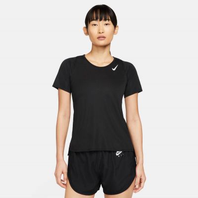 NIKE Damen T-Shirt Dri-FIT Race in schwarz