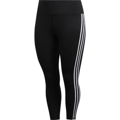 adidas Damen 3-Streifen 7/8 Sports Leggings Große Größen in schwarz