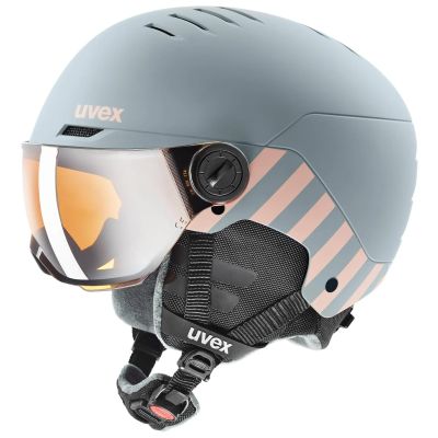 uvex rocket jr. vis rhino-blush m 54-58 in grau