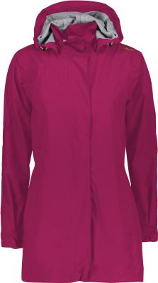 WOMAN RAIN JACKET BUTTON HOOD H820 44 in rot