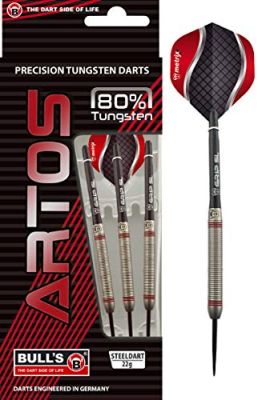 BULLS Dartpfeil BULL'S Artos AR3 Steeldart, Red 80% Tungsten in 17 farbig silber