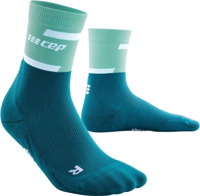 CEP Damen the run socks, mid cut, v4 in blau