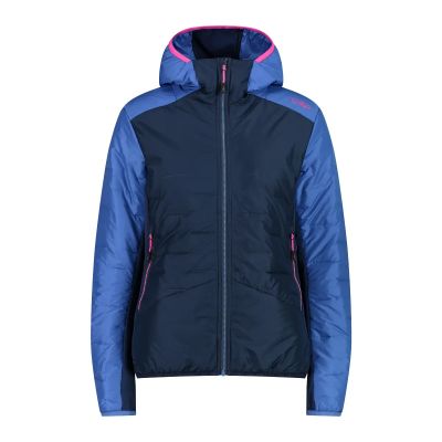 WOMAN HYBRID JACKET FIX HOOD in 11mr blue-provenza