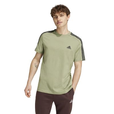 ESSENTIALS SINGLE JERSEY 3-STRIPES T-SHIRT in grün