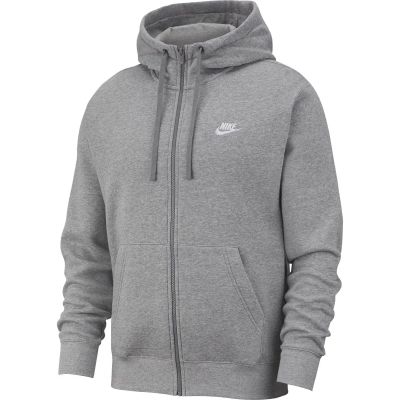 NIKE Herren Sweatjacke "Club Fleece" mit Kapuze in grau