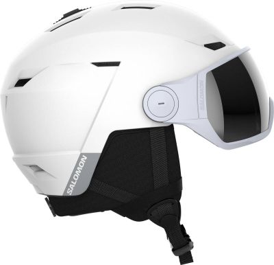 SALOMON Herren Helm HELMET ICON LT VISOR White/Uni SILVER in weiß