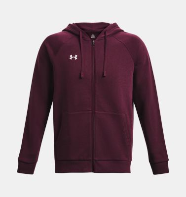 Under Armour Ua Rival Fleece Fz Hoodie - dark maroon in 600 dark maroon