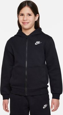 NIKE Kinder Unterjacke K NSW CLUB FLC HD FZ LS LBR in schwarz