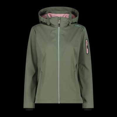 WOMAN JACKET ZIP HOOD in e452 salvia