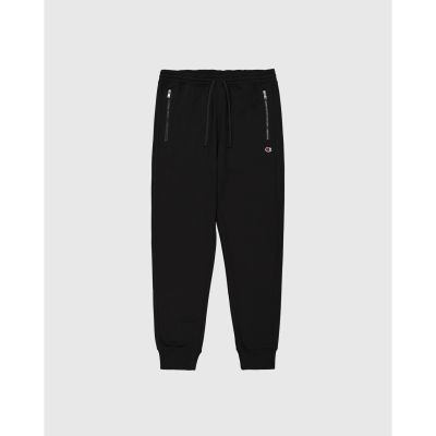 Rib Cuff Pants in schwarz