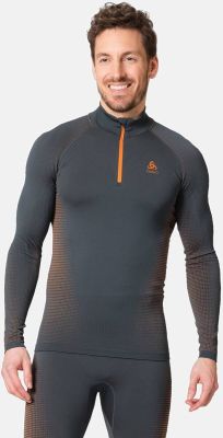 ODLO Herren Unterhemd BL TOP Turtle neck l/s half zi in weiß