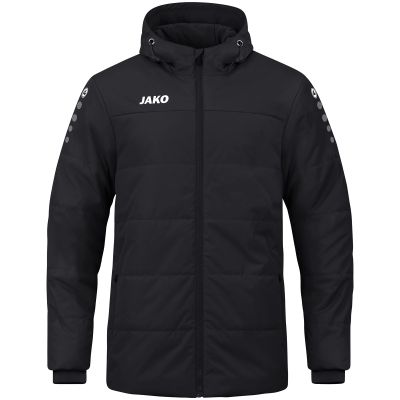 Coachjacke Team mit Kapuze in schwarz