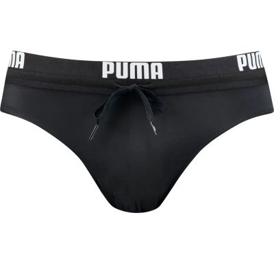 PUMA Badehose SWIM MEN LOGO SWIM BRIEF 1P in schwarz