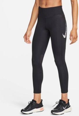 NIKE Damen Tights W NK FST SW HBR DF MR 7/8 TGT in schwarz