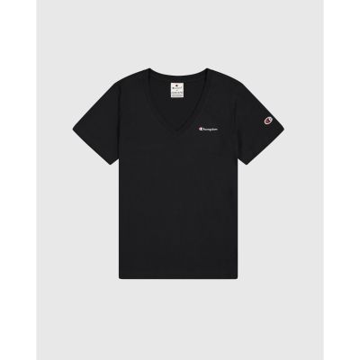 V-Neck T-Shirt in schwarz