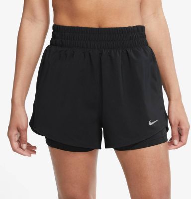 NIKE Damen Shorts W NK ONE DF HR 3IN 2N1 SHORT in schwarz