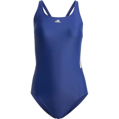 Damen Badeanzug Mid 3-Streifen in blau