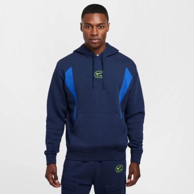 Nike M Nsw Sw Air Po Hoody Flc Bb - midnight navy/game royal/volt in 410 midnight navy/game royal/v