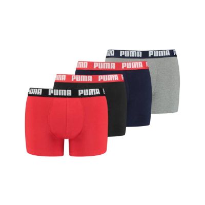 PUMA Puma Basic Boxer 4P Ecom in red combo