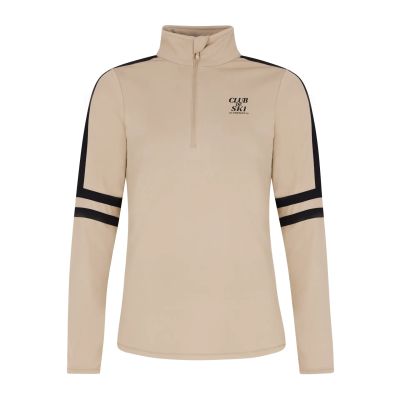 PRTPRUE 1/4 zip active top in 567 bamboobeige