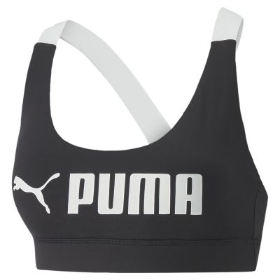 Mid Impact Puma Fit Bra in schwarz