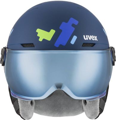 uvex sports unisex Skihelm uvex rocket jr visor in blau