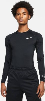 NIKE Herren DF TIGHT TOP LS in schwarz