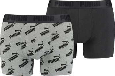 PUMA Herren Unterhose MEN AOP BOXER 2P in grau