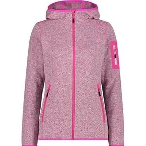 Damen Unterjacke Kapuzen Fleecejacke Strick in pink