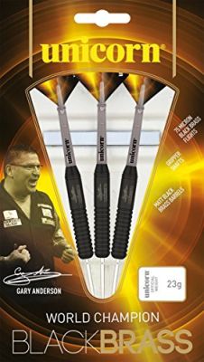 UNICORN Dartpfeil Unicorn Black Brass Gary Anderson Steel Darts in 1 schwarz