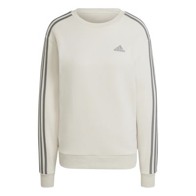 ESSENTIALS 3-STRIPES FLEECE SWEATSHIRT in beige