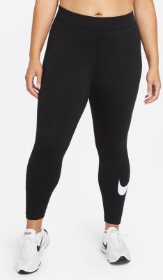 NIKE Damen Tight W NSW ESSNTL GX MR LGGNG PLUS in schwarz