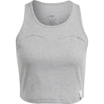 ADIDAS Damen Lounge Rib Tanktop in silber