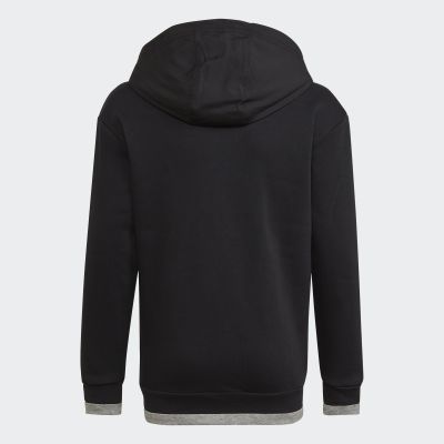 U Fleece Fz Hd in black/medium grey he