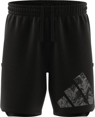 ADIDAS Herren Shorts Workout Logo Knit (Länge 7 Zoll) in schwarz