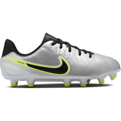 Nike Jr Legend 10 Academy Fg/Mg - metallic silver/black-volt in 001 metallic silver/black-volt