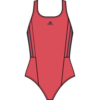 ADIDAS MID 3 STRIPES SWIMSUIT in rot